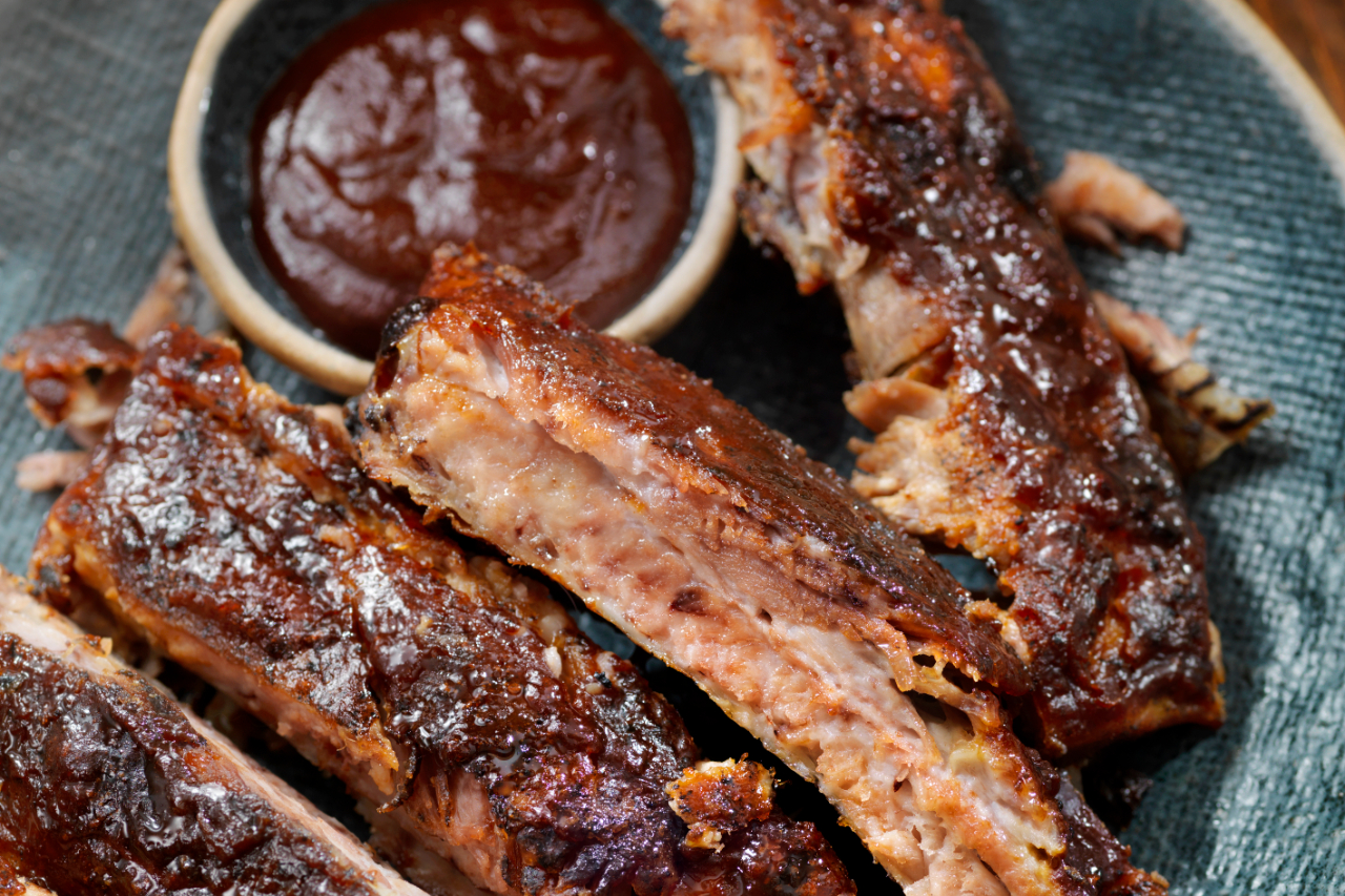 Slow Roasted St. Louis Style Baby Back Pork Ribs - stock photo