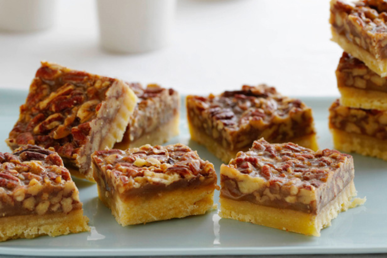 A plate of pecan squares