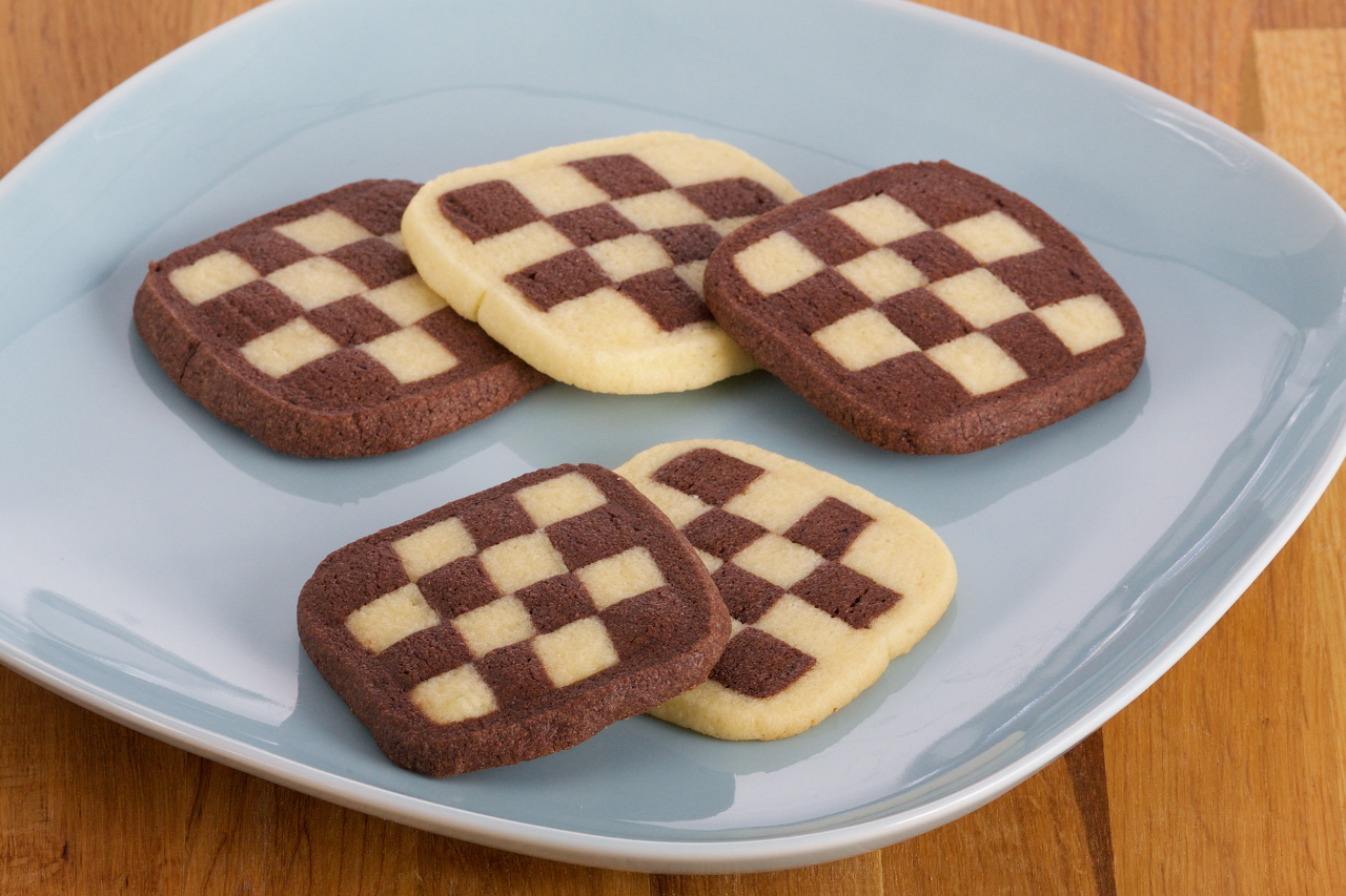 Anna Olson's vanilla and chocolate checkboard cookies