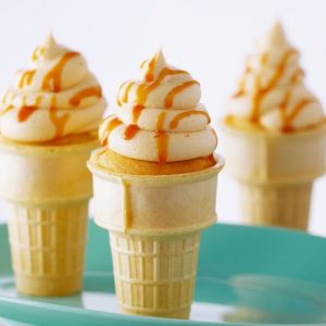 Dulce de Leche Ice Cream Cone Cupcakes