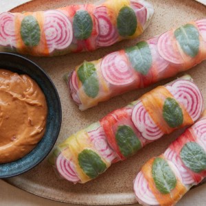 Colourful Summer Rolls with Peanut Dipping Sauce