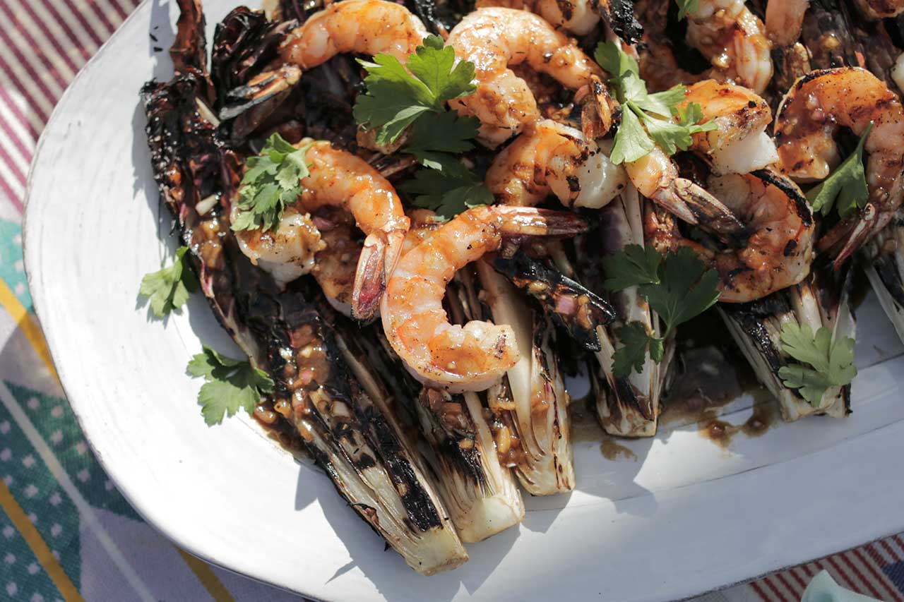 Best Grilled Radicchio And Shrimp Salad With Honey Balsamic Vinaigrette ...