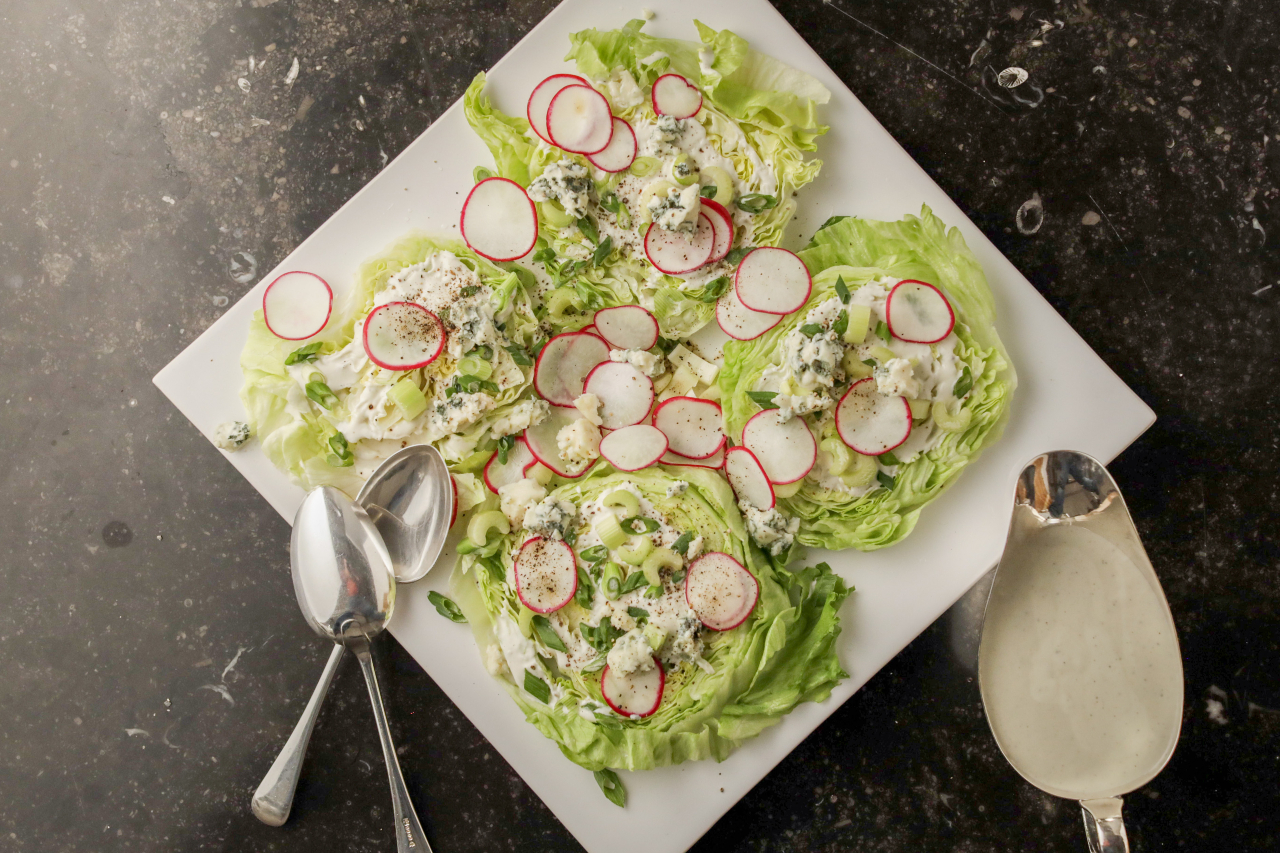 Ina Garten's crunchy iceberg salad on a platter