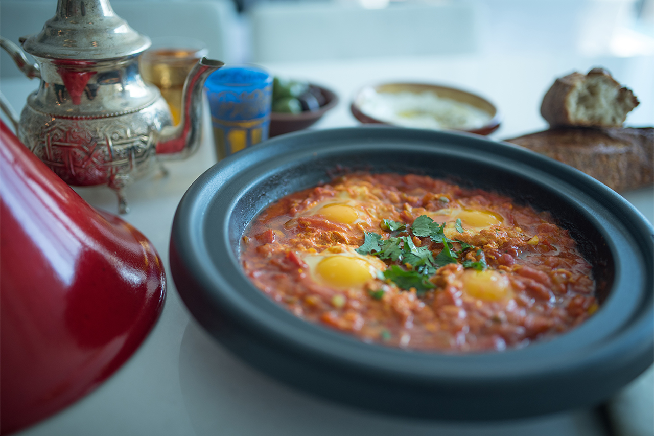 north african shakshuka in a bowl