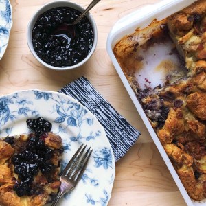 A Heavenly Blueberry and Bacon Breakfast Casserole Made With Croissants
