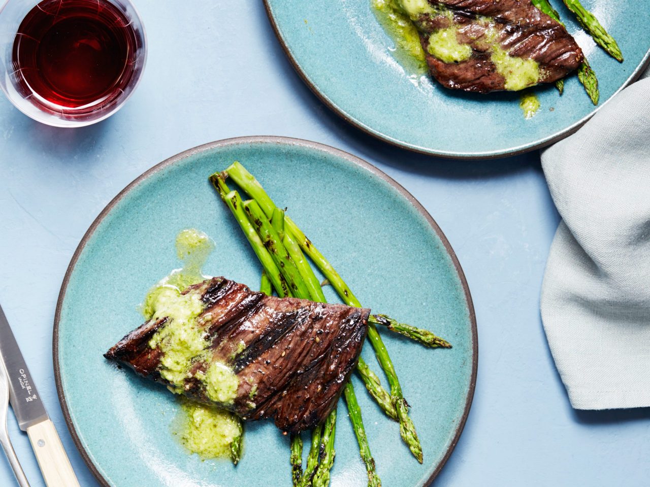 Food Network Kitchen's 15-Minute Grilled Skirt Steak with Pesto Butter