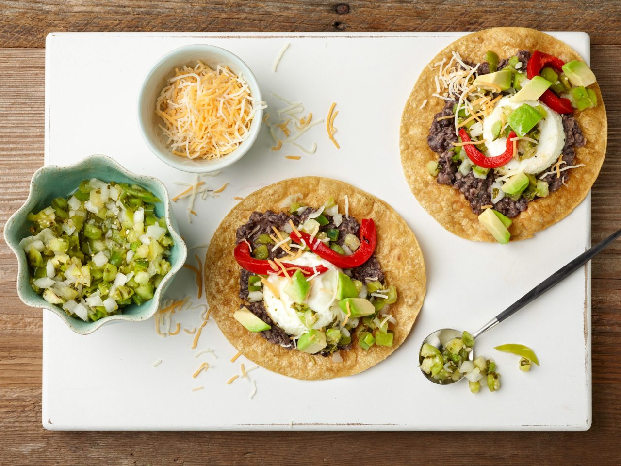 Food Network Kitchen's 15-Minute Bean, Egg, and Avocado Tostadas.