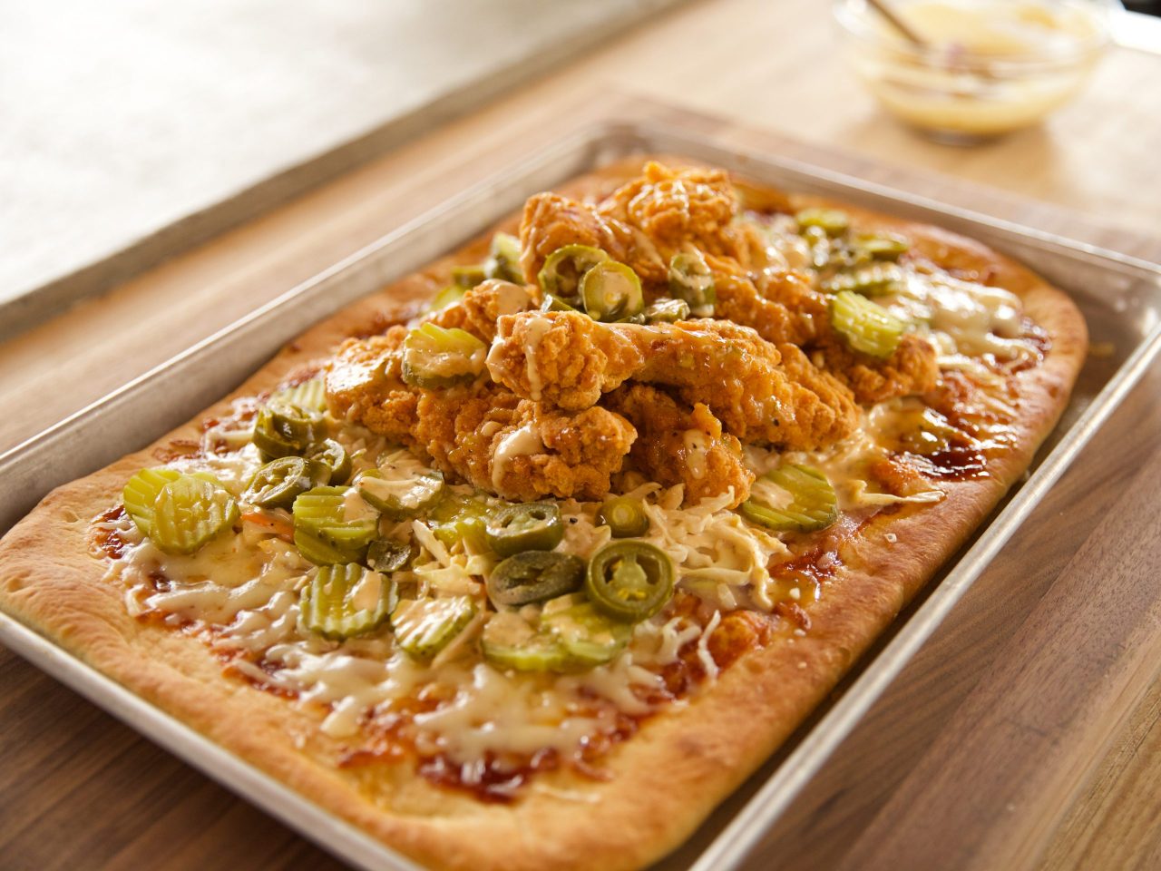 Ree Drummond's Fried Chicken Pizza, as seen on The Pioneer Woman.