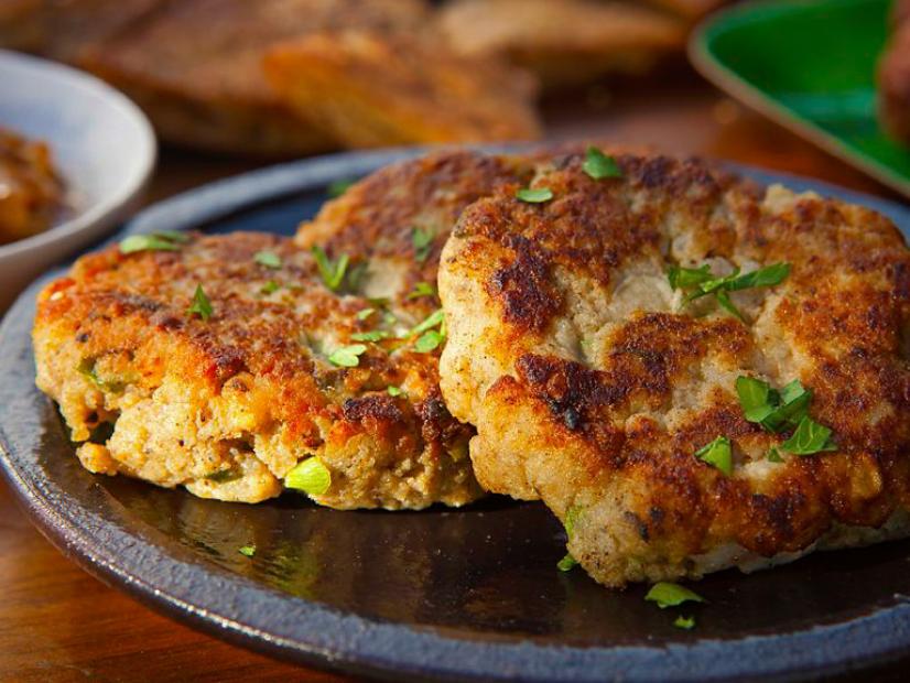 Guy Fieri's Middle Eastern Spiced Potato Cakes, as seen on Guy's Big Bite.