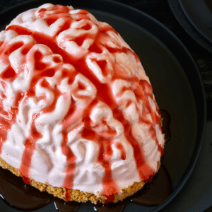 No-Bake Strawberry Cheesecake Brain