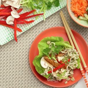 Shortcut Noodle-Bowl Lettuce Wraps