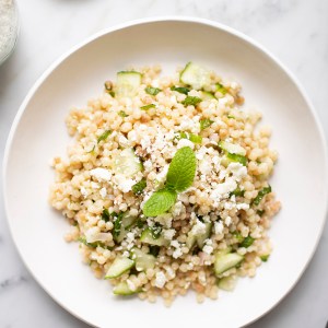 This Mint and Lemon Pearl Couscous Salad is What Every Dinner Table Needs