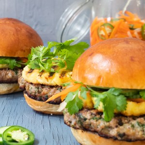 Pork Banh Mi Burgers With Grilled Pineapple Will Be Your Go-To Summer Recipe