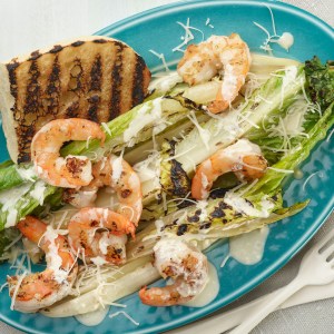Grilled Caesar Salad with Shrimp