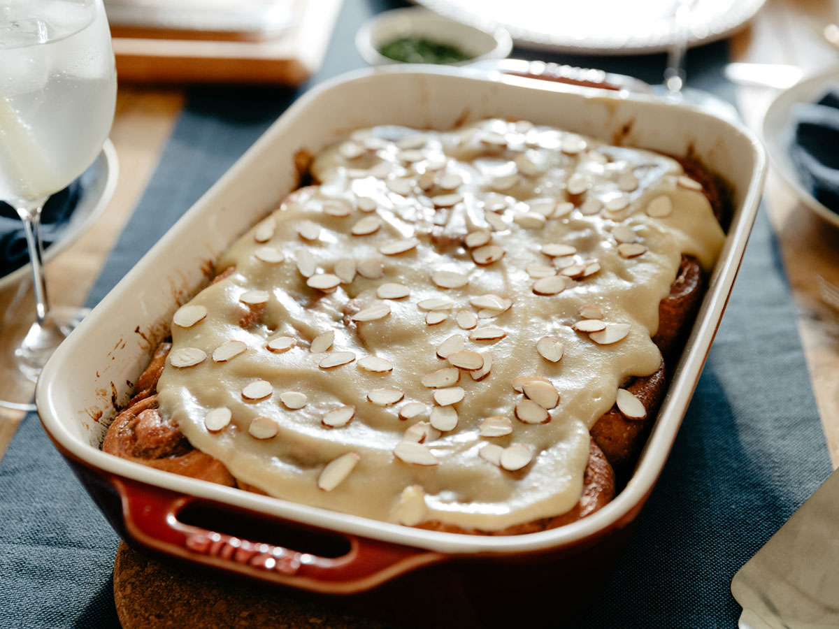 Molly Yeh's Apple Butter Rolls with Honey Marzipan Frosting