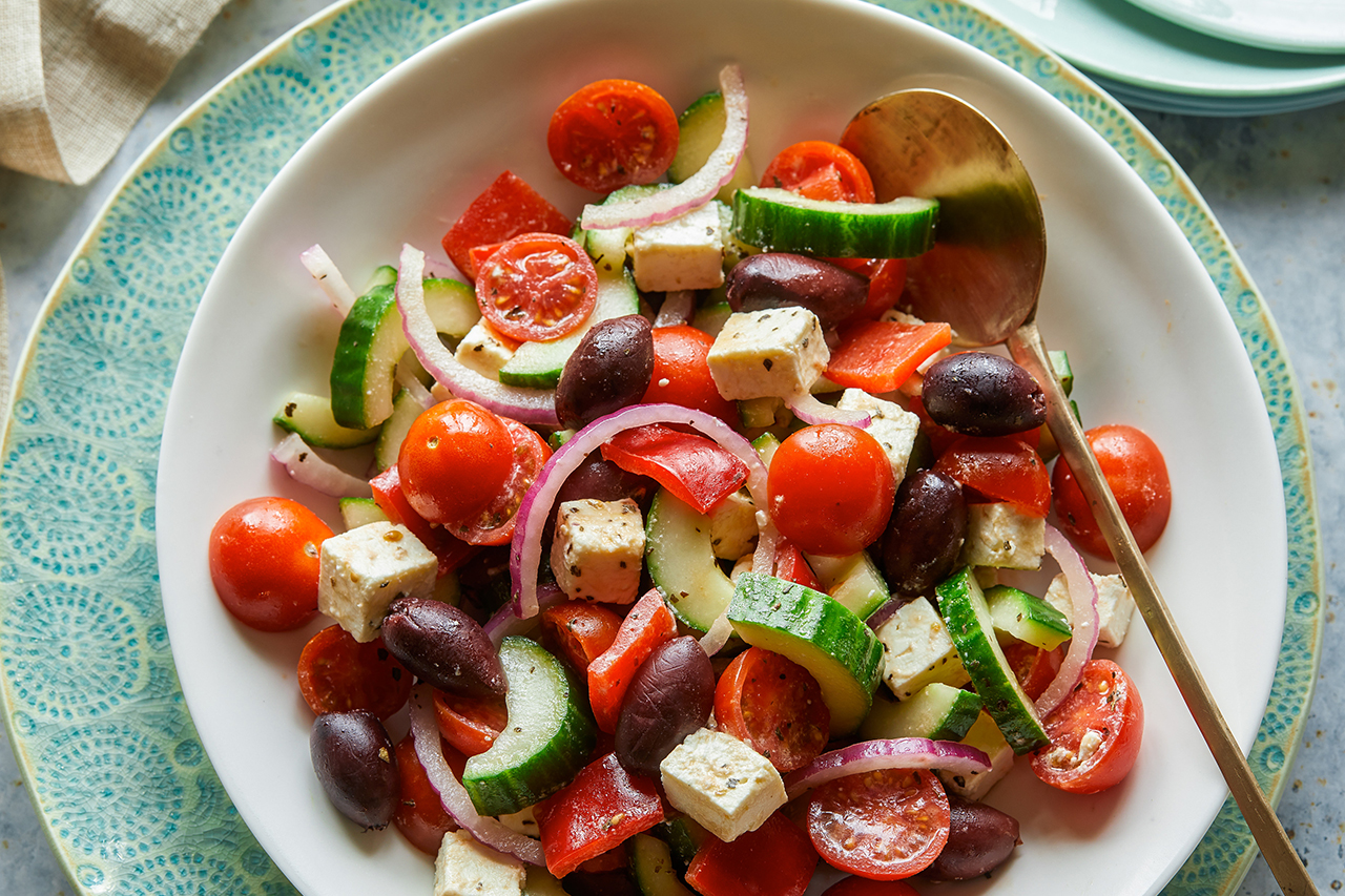 A plate of Greek Salad