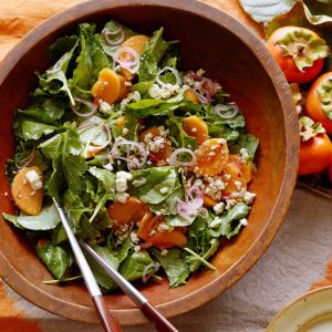Kale and Persimmon Salad With Pecan Vinaigrette