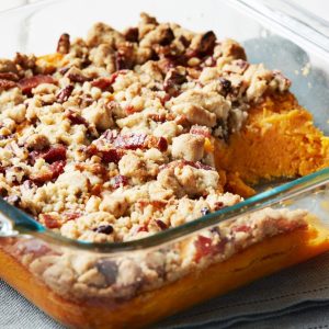 Sweet Potato Casserole With Bacon Crumble