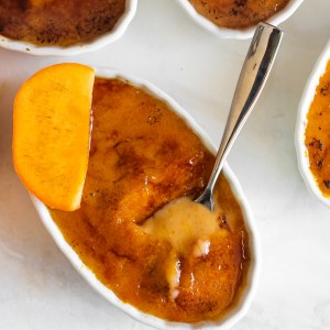 The Perfect Fall Dessert: Healthy Low Sugar Persimmon Creme Brulee