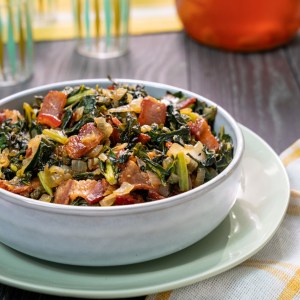 Kardea Brown’s Pan-Fried Collard Greens Are the Garlicky, Bacon-y Vegetable Side Dish of Your Dreams