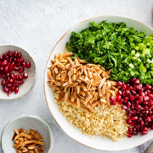 This Middle Eastern Bulgur, Pomegranate and Almond Salad is Full of Whole Grains