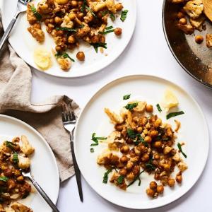 You Can Whip up This Spicy Sauteed Cauliflower and Chickpeas Recipe in Just 10 Minutes!