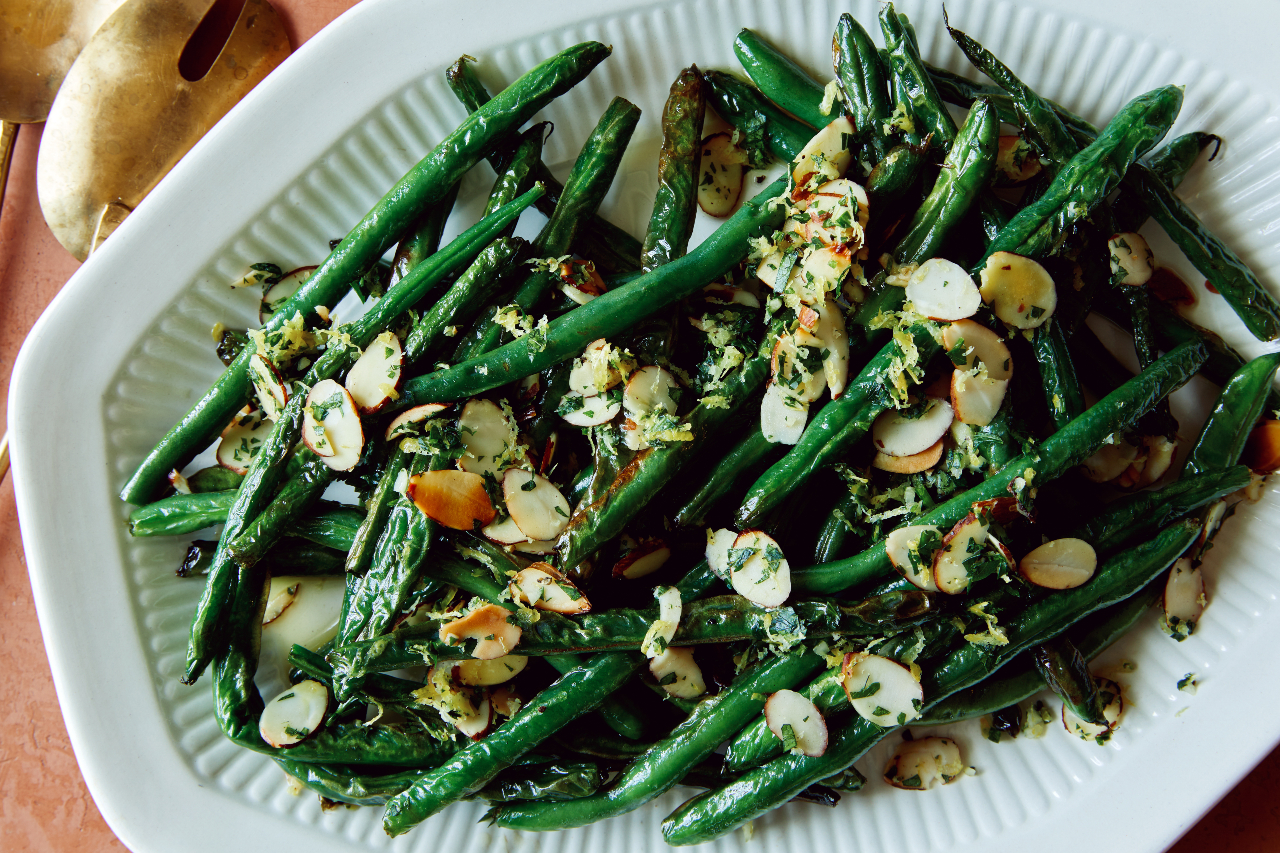 Air Fryer Green Beans With Gremolata And Toasted Almonds