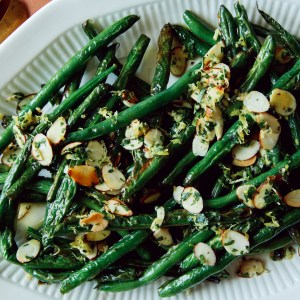 Air Fryer Green Beans With Gremolata and Toasted Almonds