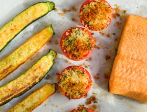 Salmon and Zucchini Sheet Pan Dinner
