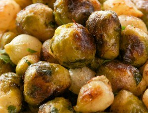Roasted Sprouts and Onions