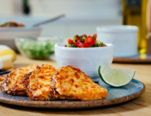 Vegetarian Cauliflower Cheese Quesadilla with Salsa – Oven Baked Recipe