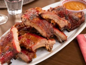 Baby Back Ribs with Spicy Peach BBQ Sauce