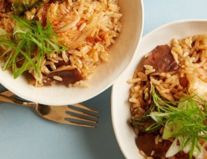 Whole-Grain Mushroom and Kimchi Brown Rice