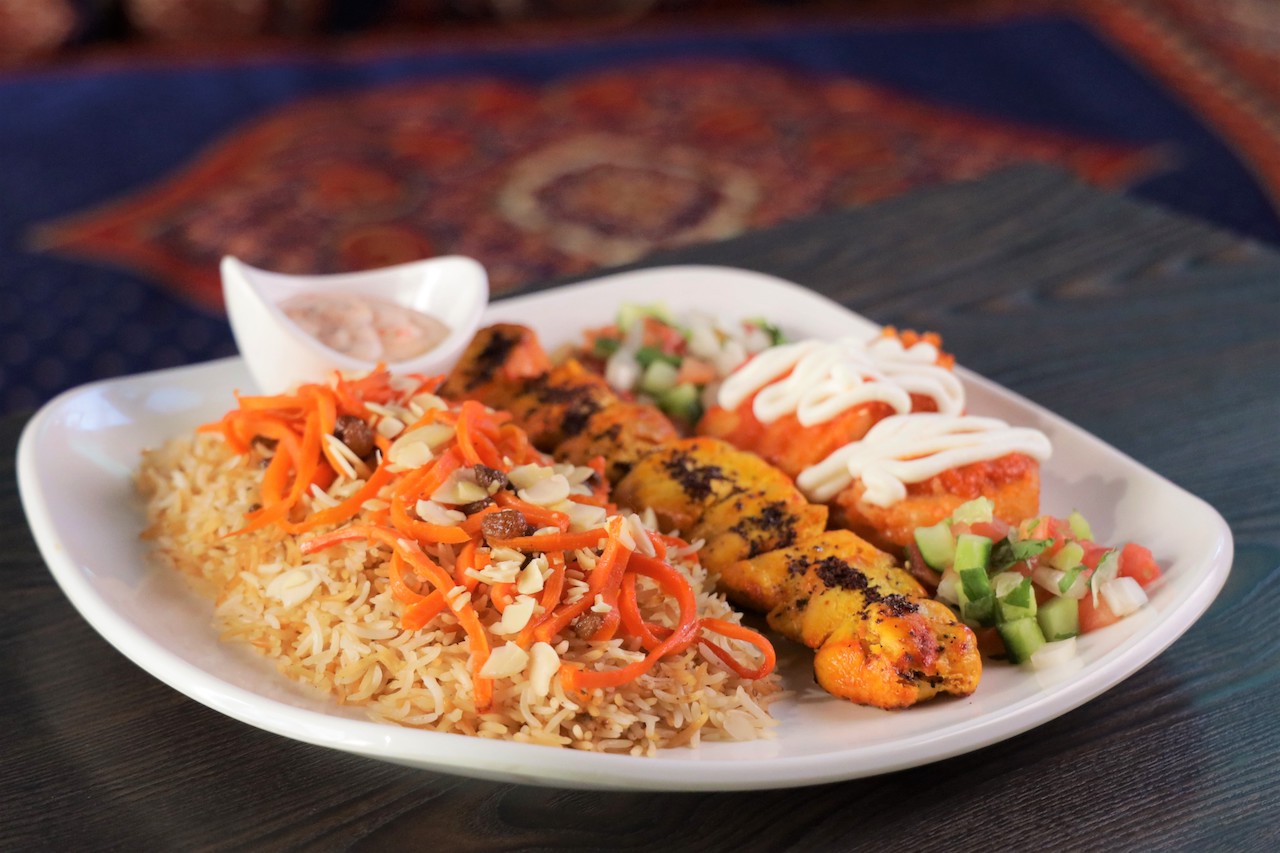 Afghan Kitchen's Chicken Kebab with Afghan rice