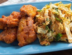 Trendy Fried Chicken with Kimchi Slaw