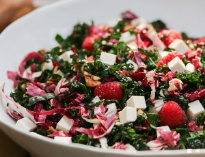 Kale and Radicchio Salad with Raspberry Vinaigrette