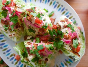 Wedge Salad with Bacon and Feta Cream