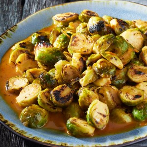 Sriracha and Orange Glazed Brussels Sprouts