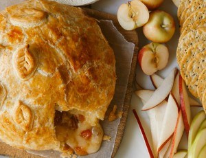 Giant Baked Brie with Apricots and Walnuts