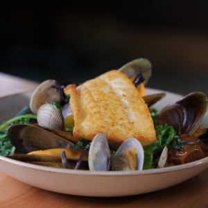 Roasted West Coast Lingcod Fillet With Saltspring Island Mussels and Manilla Clams