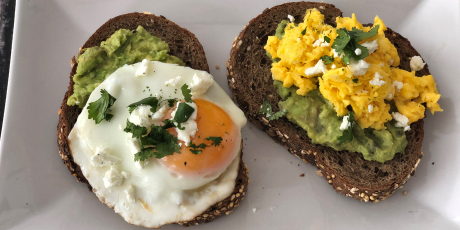 Food Network's Avocado Toast with Scrambled & Basted Eggs