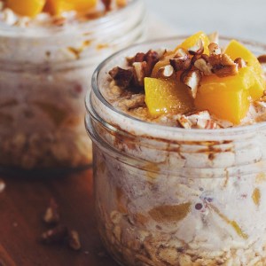 Healthy Overnight Oats with In-Season Peaches