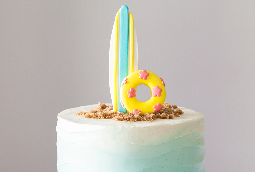 Beach party cake topper