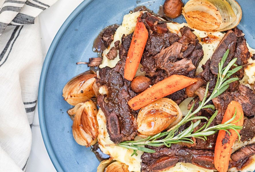 Slow Cooker Short Ribs with Reduced Wine Sauce and Vegetables