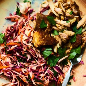 Slow Cooker Chicken Shawarma with Nigella-Seed Cabbage Slaw