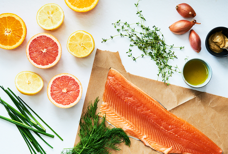 All of the ingredients to make Citrus Rainbow Trout