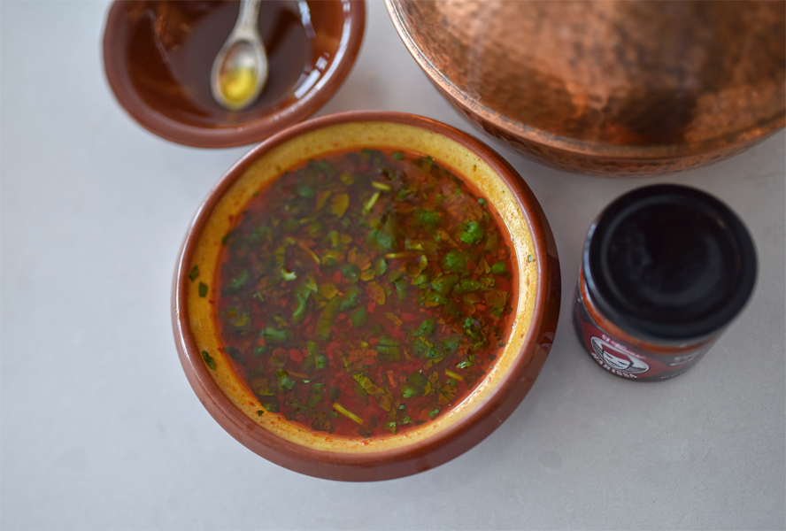 North African red pepper sauce in a bowl