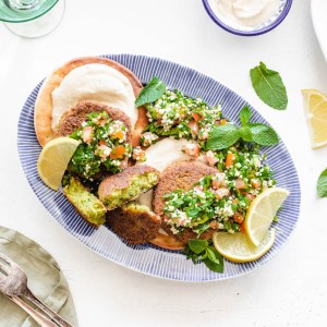 Summer Feast! Baked Falafel Sliders With Tabbouleh and Tahini Sauce