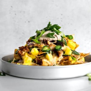 Leftover Fried Chicken + Pineapple + Nacho Chips = The Game-Day Meal of Your Dreams