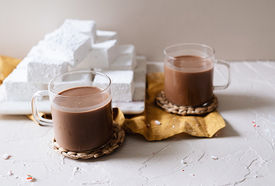 Homemade marshmallows with hot chocolate